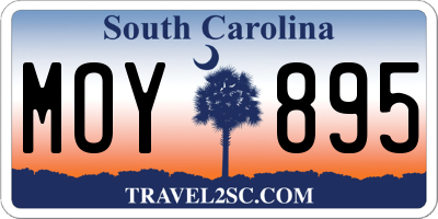SC license plate MOY895
