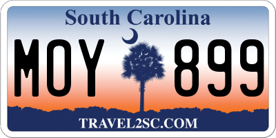 SC license plate MOY899