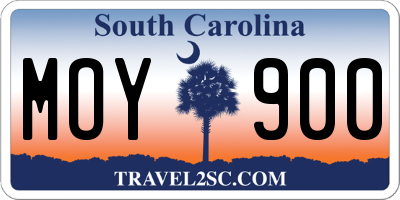 SC license plate MOY900