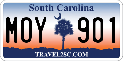 SC license plate MOY901