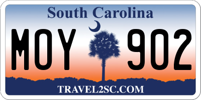 SC license plate MOY902