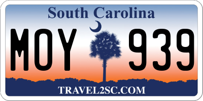SC license plate MOY939