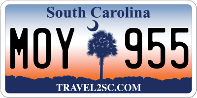 SC license plate MOY955