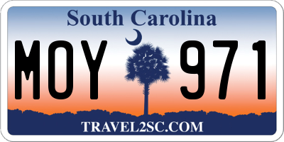 SC license plate MOY971
