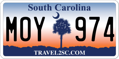 SC license plate MOY974