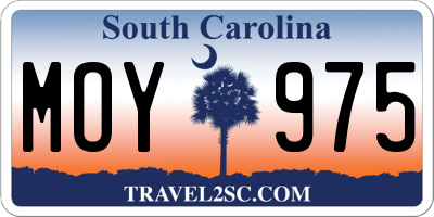 SC license plate MOY975