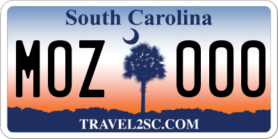 SC license plate MOZ000