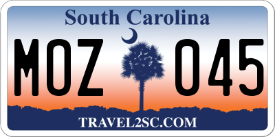 SC license plate MOZ045