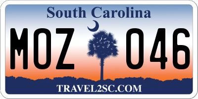 SC license plate MOZ046