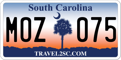 SC license plate MOZ075