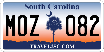 SC license plate MOZ082