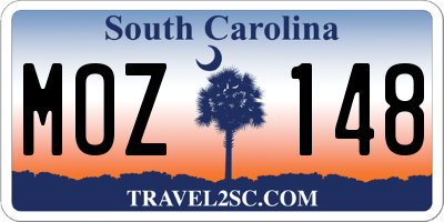 SC license plate MOZ148