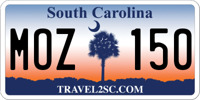 SC license plate MOZ150