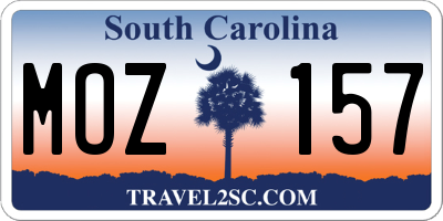 SC license plate MOZ157