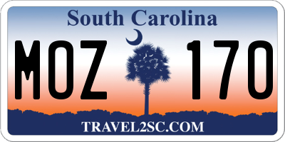 SC license plate MOZ170