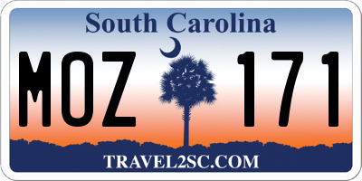 SC license plate MOZ171