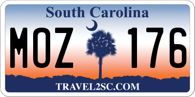 SC license plate MOZ176