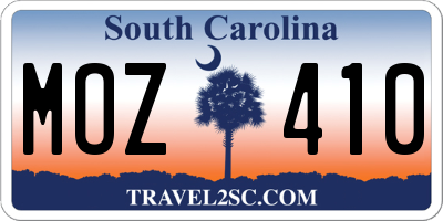 SC license plate MOZ410