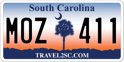 SC license plate MOZ411