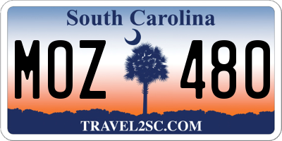 SC license plate MOZ480