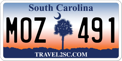 SC license plate MOZ491
