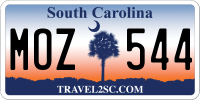SC license plate MOZ544