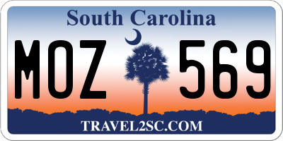 SC license plate MOZ569