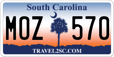 SC license plate MOZ570