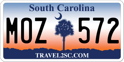 SC license plate MOZ572