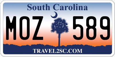 SC license plate MOZ589