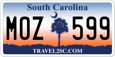 SC license plate MOZ599