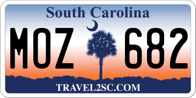 SC license plate MOZ682