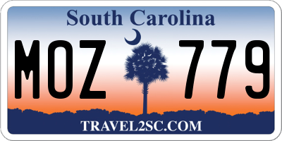 SC license plate MOZ779