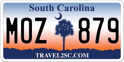 SC license plate MOZ879