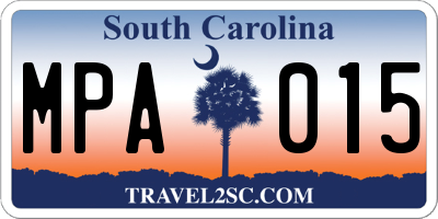 SC license plate MPA015
