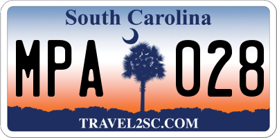SC license plate MPA028