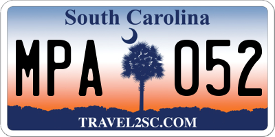 SC license plate MPA052
