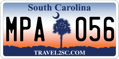SC license plate MPA056