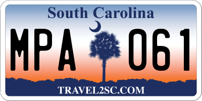 SC license plate MPA061