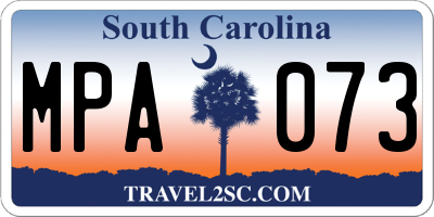 SC license plate MPA073