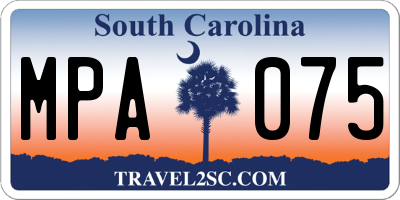 SC license plate MPA075