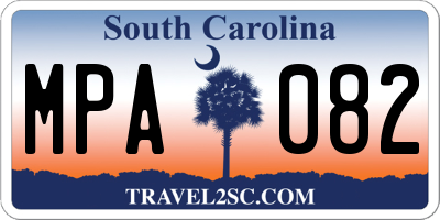SC license plate MPA082
