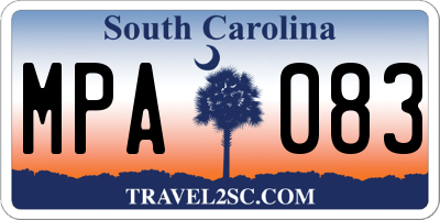 SC license plate MPA083