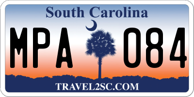 SC license plate MPA084