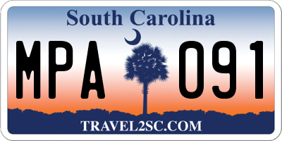 SC license plate MPA091