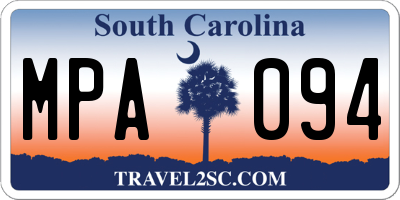 SC license plate MPA094