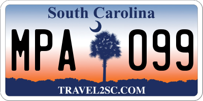 SC license plate MPA099
