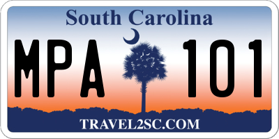SC license plate MPA101