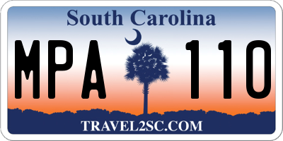 SC license plate MPA110