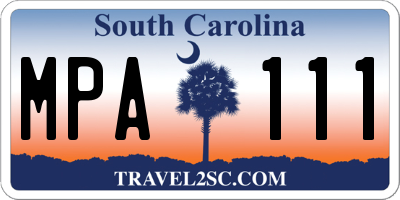 SC license plate MPA111